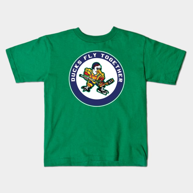 Ducks Fly Together Kids T-Shirt by old_school_designs